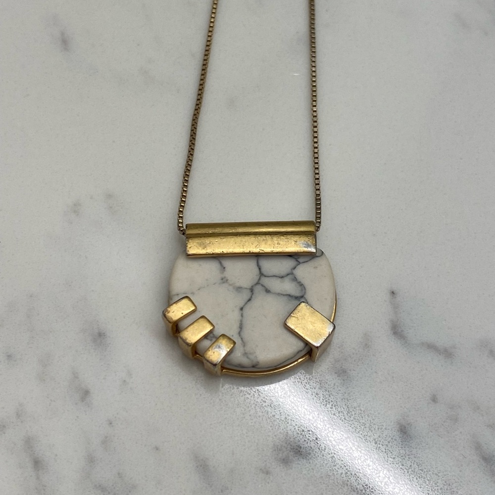 Madewell Marble Adjustable Length Pendant Necklace
